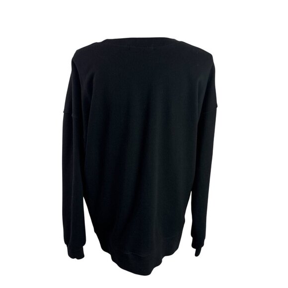 Perfectwhitetee Women's Oversized M French Terry Sweatshirt Black EUC - Picture 3 of 14